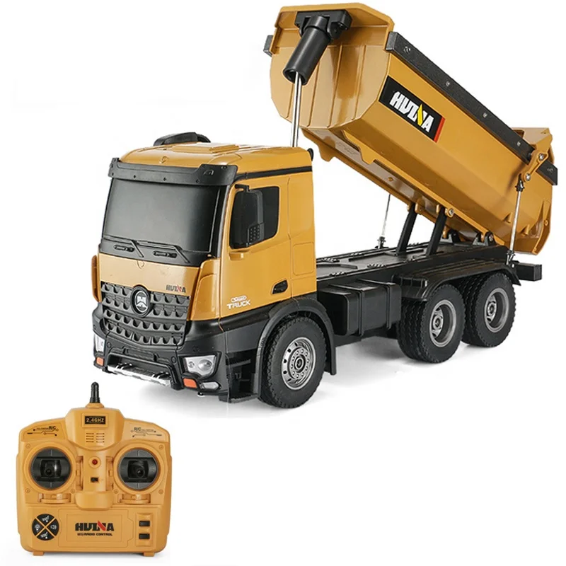 
HuiNa 1573 RC Truck 1/14 Metal Bulldozer RTR Loading Construction car Vehicle Kids RC Toys 