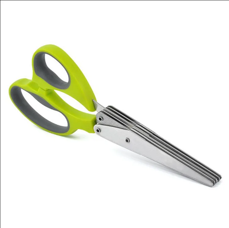 Multipurpose Herb Scissors 5-Layers Kitchen Scissors Stainless Steel Blades QY-5040
