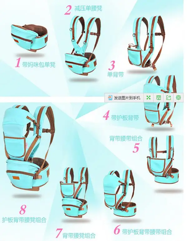 Многофункциональный Детский Рюкзак-переноска с покрывалом для держатель ручной Рюкзаки-кенгуру для малышей, размеры от 0 40 месяцев младенческой