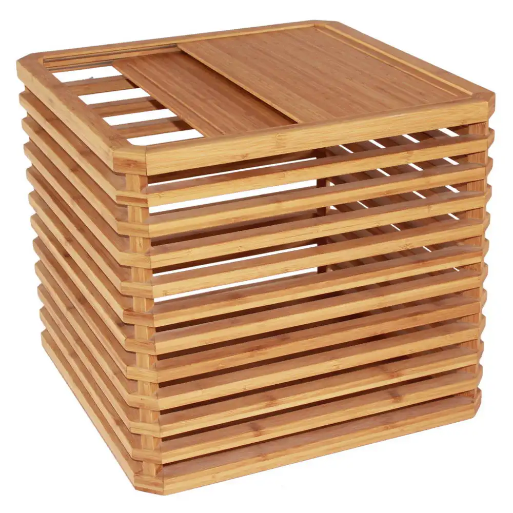 Modern design living room furniture small low square bamboo coffee tea cube table