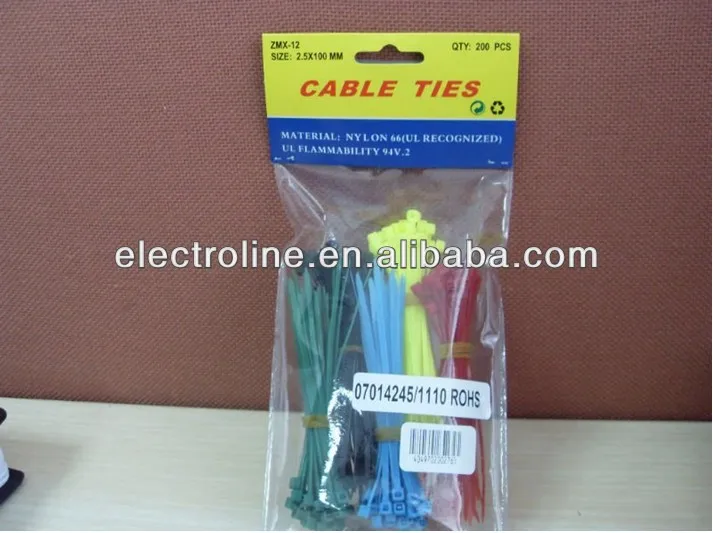 China supplier nylon 66 pa 66 material plastic nylon cable tie supplier cable clamp strap wraps