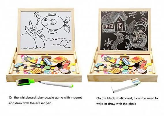 
wholesale kid wooden puzzle drawing board wooden jigsaw animal magnetic puzzle toy 