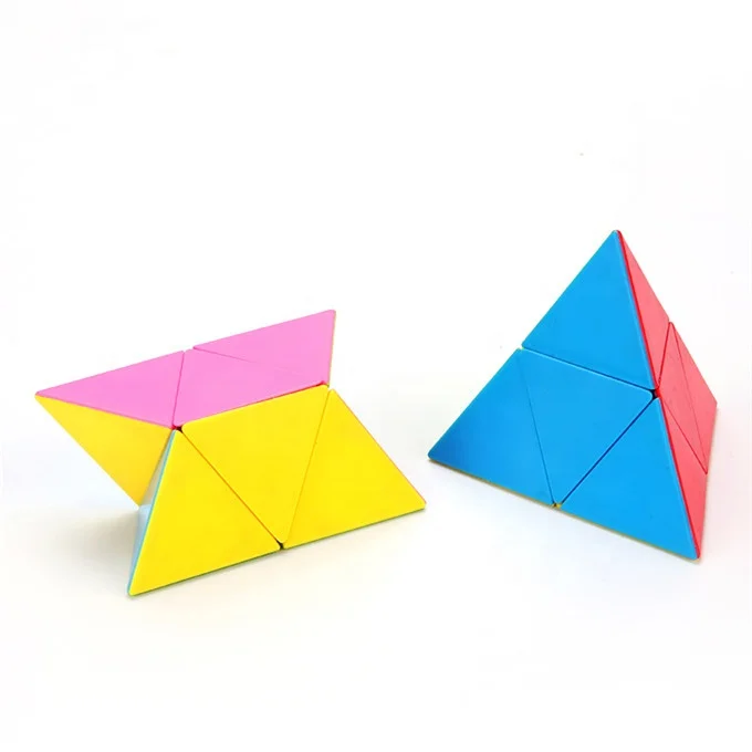 Fidget toy 9.8cm puzzle stickerless toy plastic 2X2 triangle pyramid cube