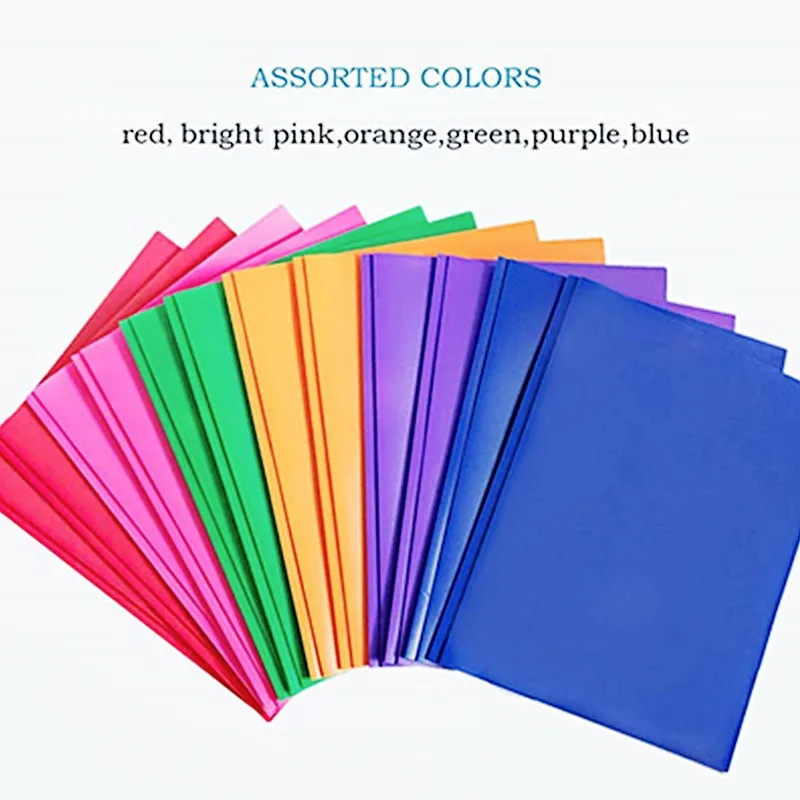 2021 Hot Quality Factory Custom Logo Plastic 2 Pocket With  3 Hole Punched with Prongs  Poly Portfolio Report Covers