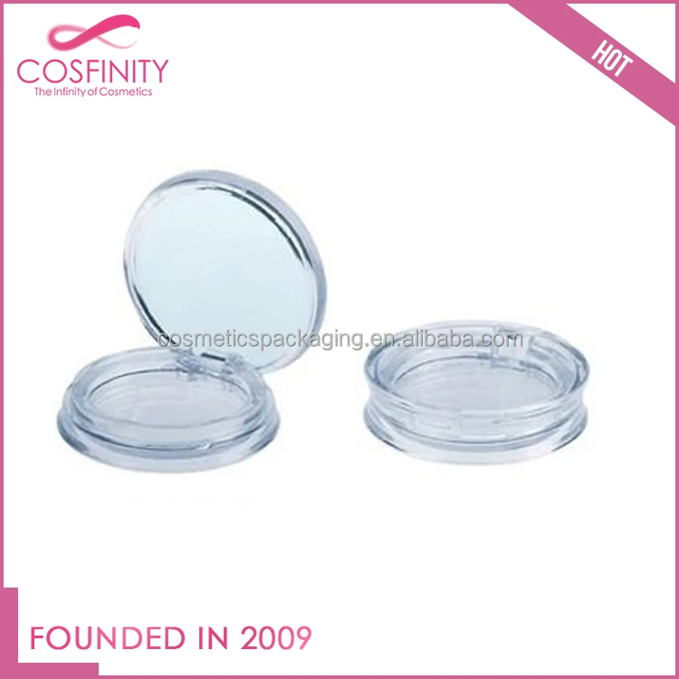 Latest design Cosmetic packaging high Quality transparent cosmetic loose powder case with puff