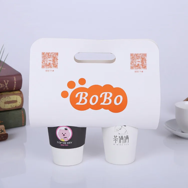 Disposable Take Away Cup Holder Hot Coffee Cardboard Cup Holders Outdoor Table with Cup Holders