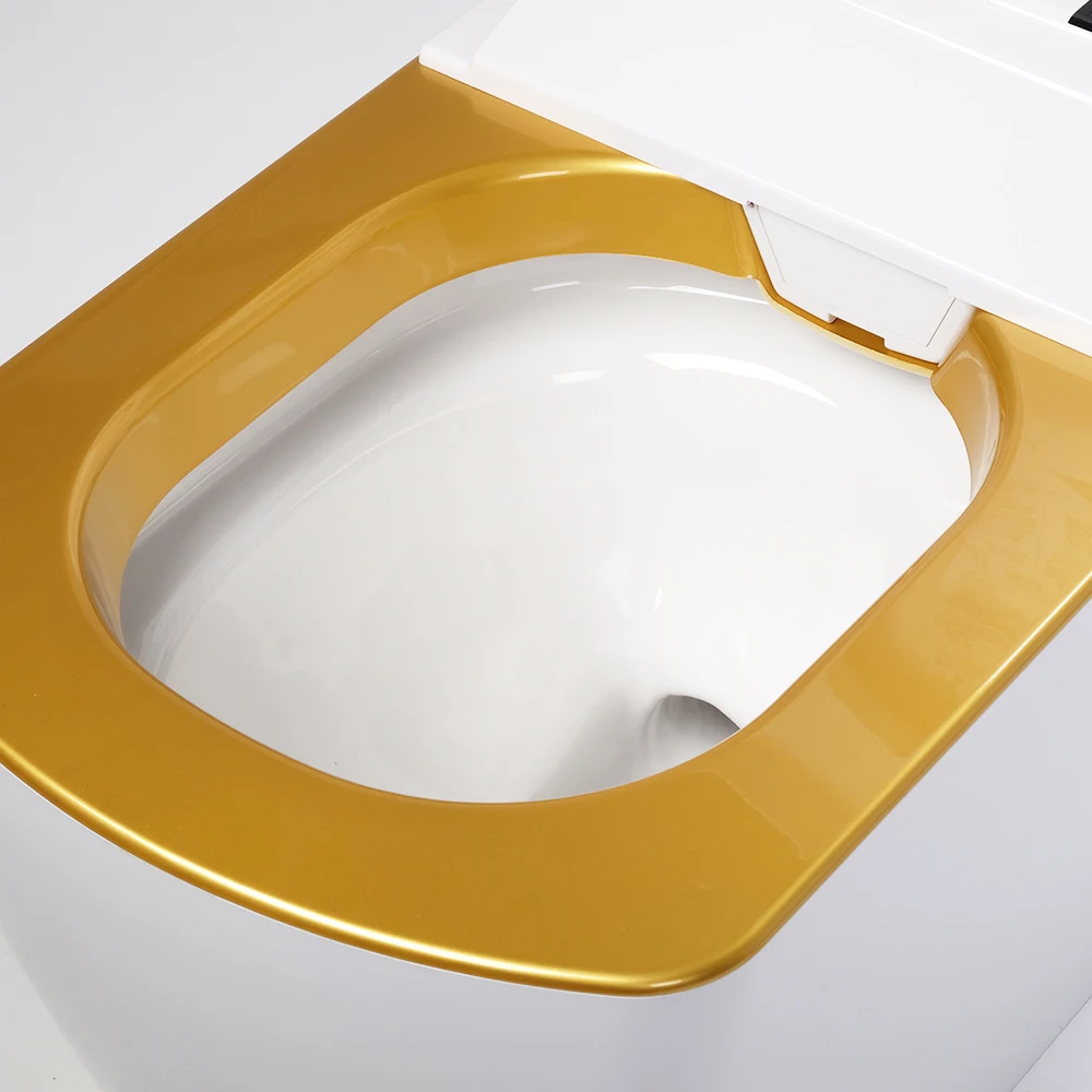 Automatic sensor flush gold plated smart bidet one piece toilet