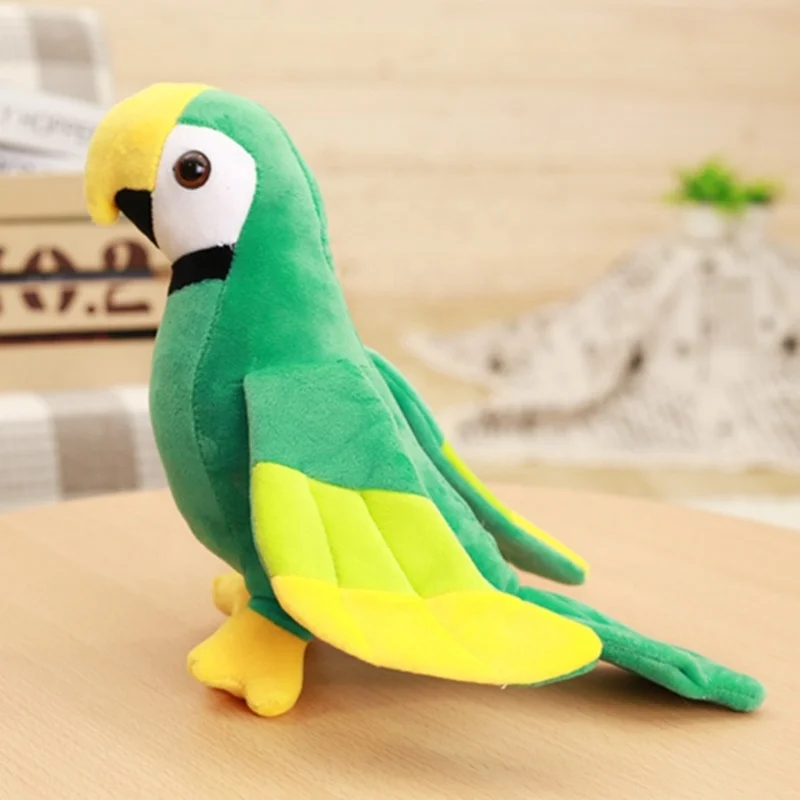 
laughing recordable talking parrot plush toy speaker 