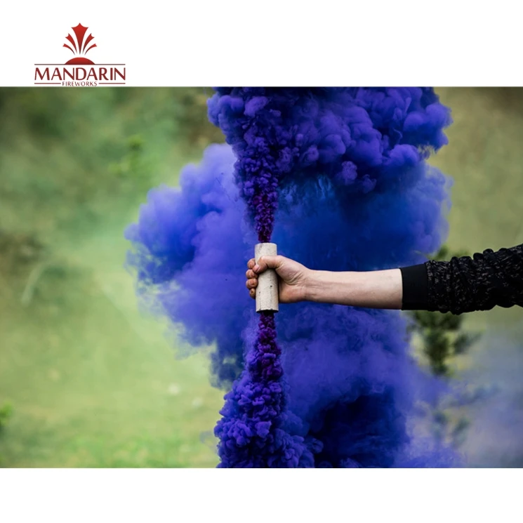 Wire Pull daytime hand hold wedding party colorful smoke flare tube fountain fireworks for wholesale