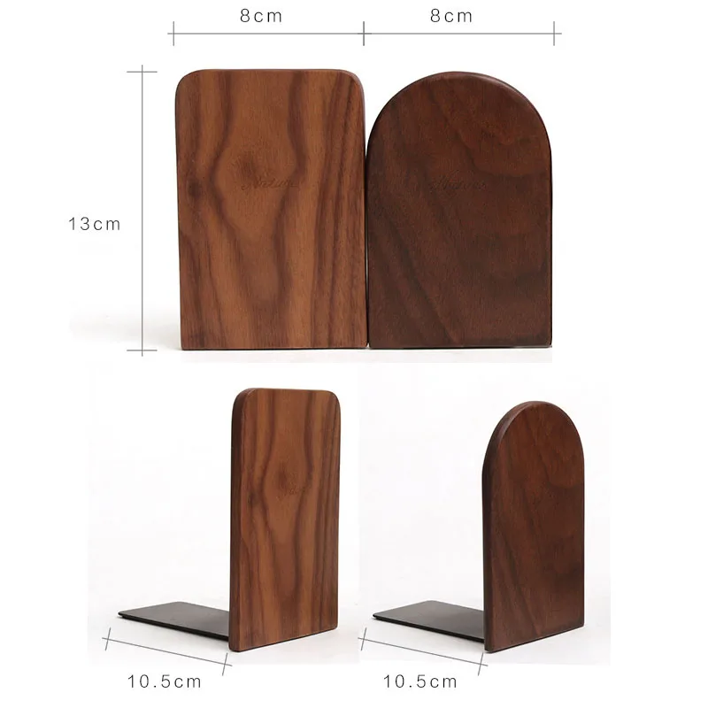 
Factory supplies custom black walnut wooden bookends for kids 