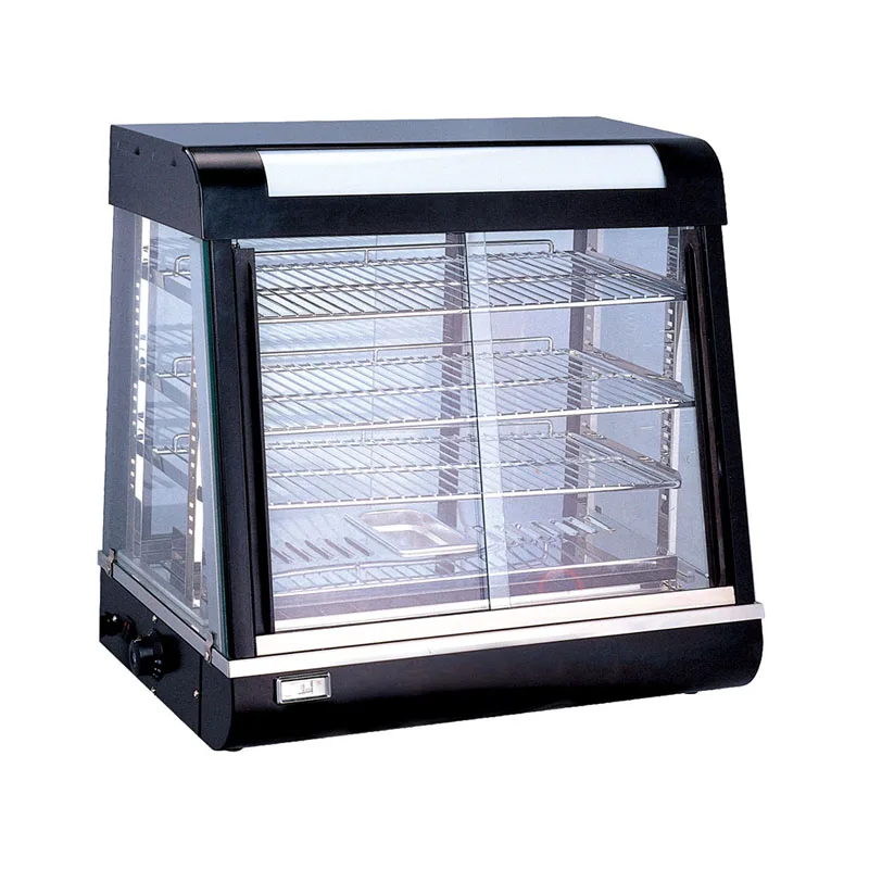 Commercial Bread Chicken Hot Food Display Showcase Glass Door Simple Food Warmer For Sandwich