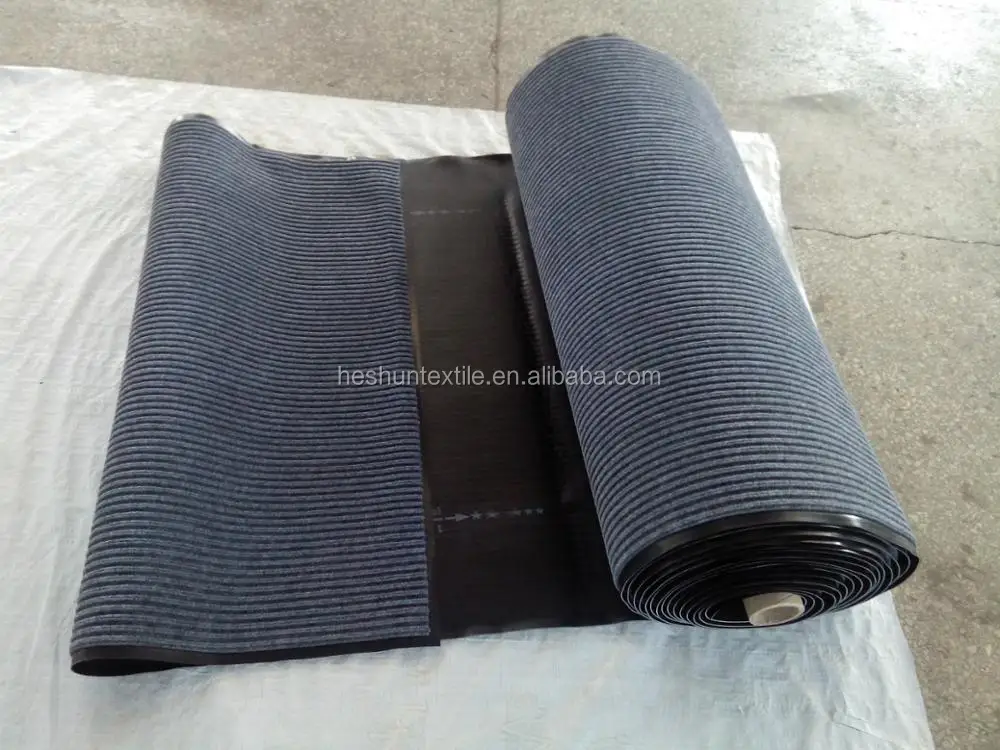 Flooring mat with PVC Vinyle back double stripe carpet manufacturer
