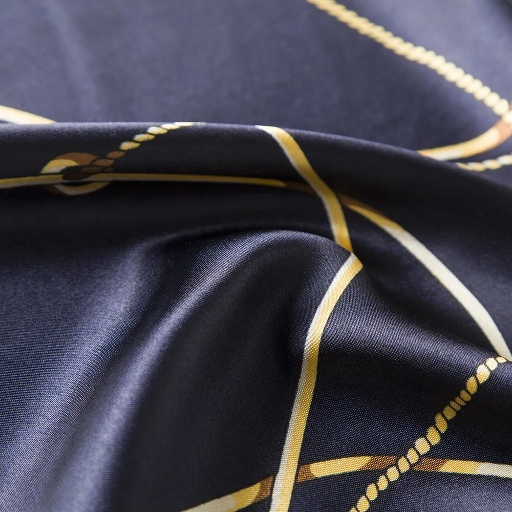 Шарфы для женщин модная футболка в полоску, большой размер, принтованный Шелковый Атласный шифон шарф 90 см роскошного фирменного дизайна; Цвет Квадратные платки мусульманский хиджаб шарф