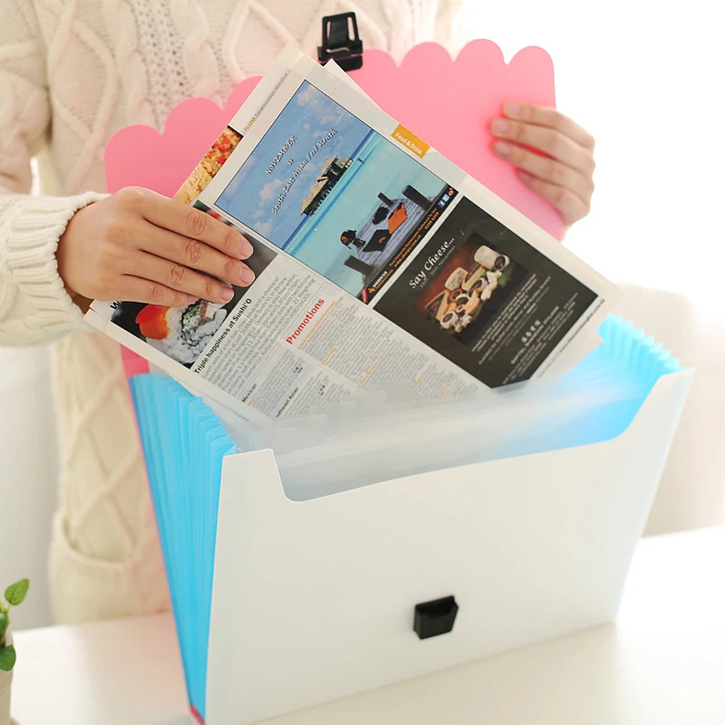 13 Layers PP Bags Good Present For Students And Kids Paper Collection Paper Fillers Smile design Expanding File Folder