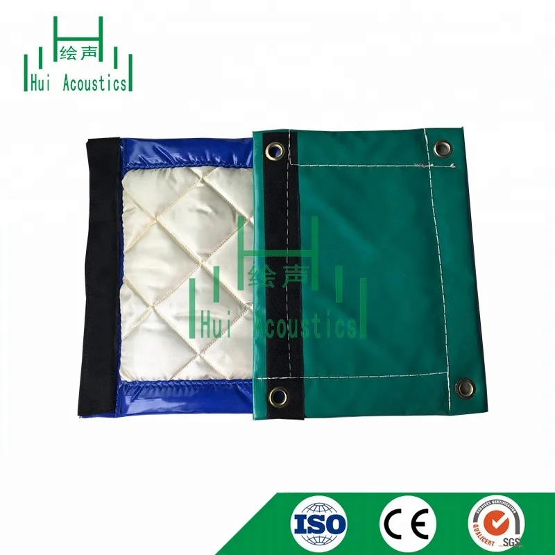 Soundbarrier Attached to Portable Chain Link Fence Echo Reducing Barrier