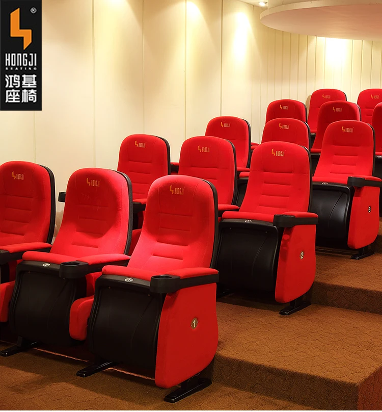 Hot Sale 3D Cinema Chair , Theater Seating With Cupholder