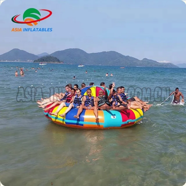 High Quality Crazy Towable Game Water Ride Spinning Games UFO Inflatable Disco Boat For Water Entertainment