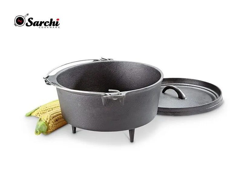 pre-seasoned camping 3 legs cast iron dutch oven/pot