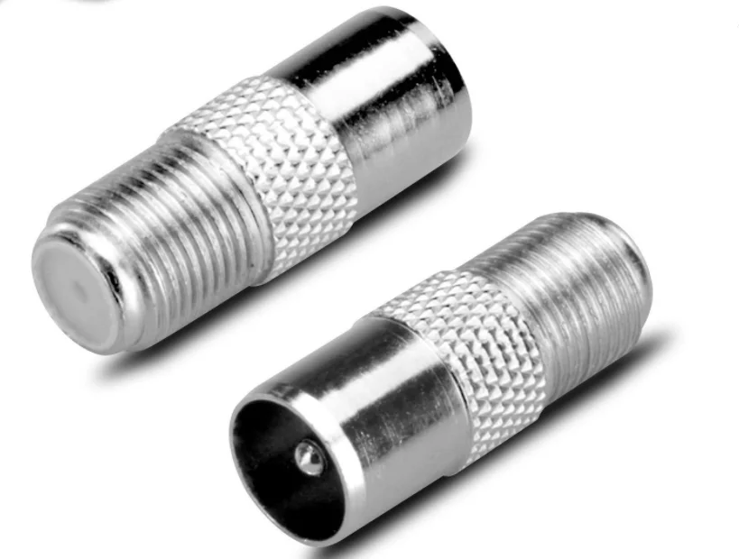 F Type Female Plug to PAL Male Socket Coaxial TV Antenna Cable Connector Adapter