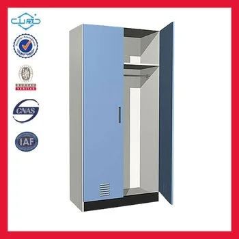 Hanging clothes storage cabinet 2 door steel locker wardrobe