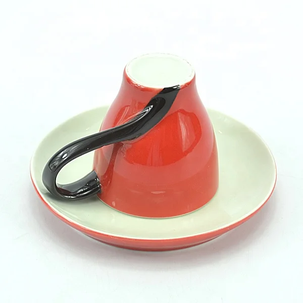 Good price china red ceramic elegant teacup and saucer China Factory
