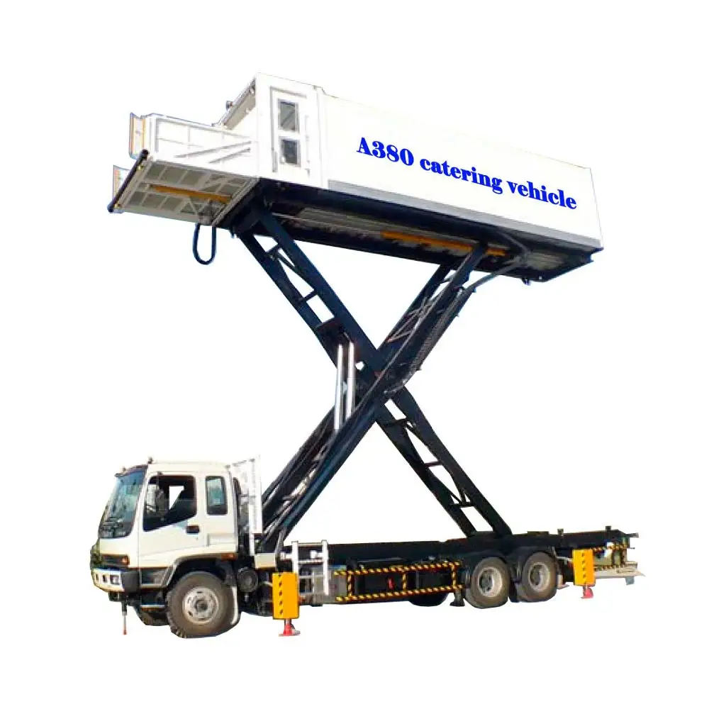 aircraft aviation airport foodstuff food vehicle/ A380 catering service truck