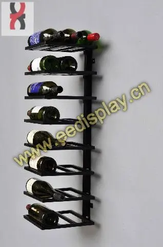 bespoke wall mounted wrought iron wine display rack / simple stand for