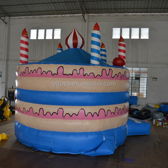 Best design popular inflatable birthday cake bounce house castle