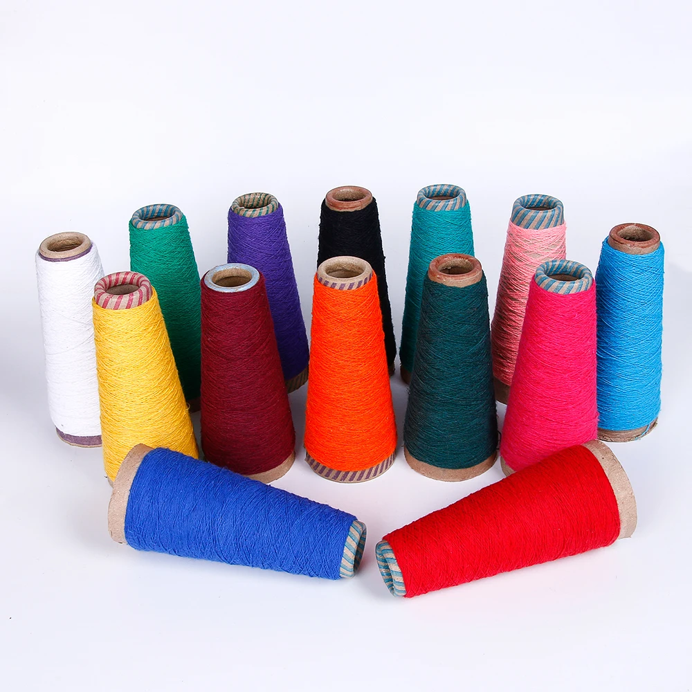 Wholesale very cheap recycled polyester open end red cotton sock yarn ne 16/1