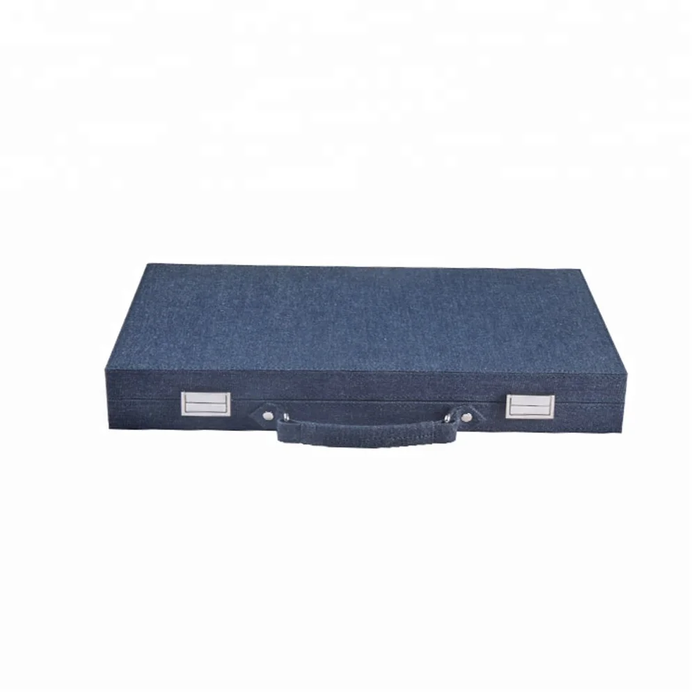wholesale blue denim backgammon set for children gift