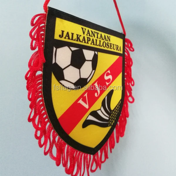 Manufacturer Satin Custom Double Side Printed Gift Flag Football Sports Car Mini Sublimated Pennant