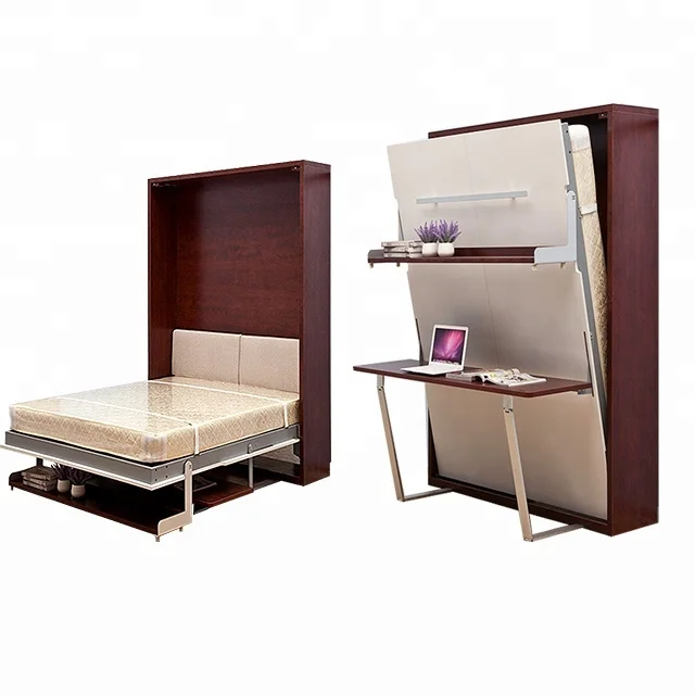 
Space Saving Wall Mounted Modern Transformable Folding Wall Bed With Desk  (60780994997)