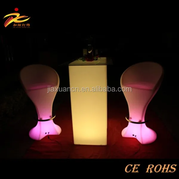 
Hot Sale Linear Low Density Polyethylene LED illuminated bar stool 