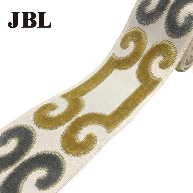 
Popular Chinese Style Polyester Jacquard Velvet Trim 
