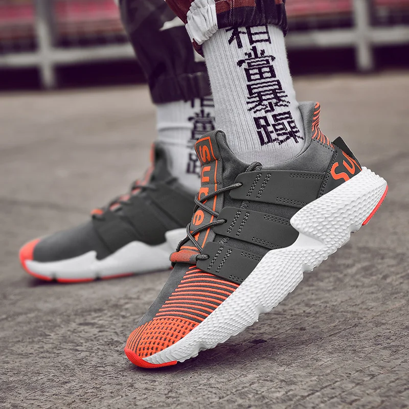 
2018 hot sale knitted upper men sports shoes and sneakers 