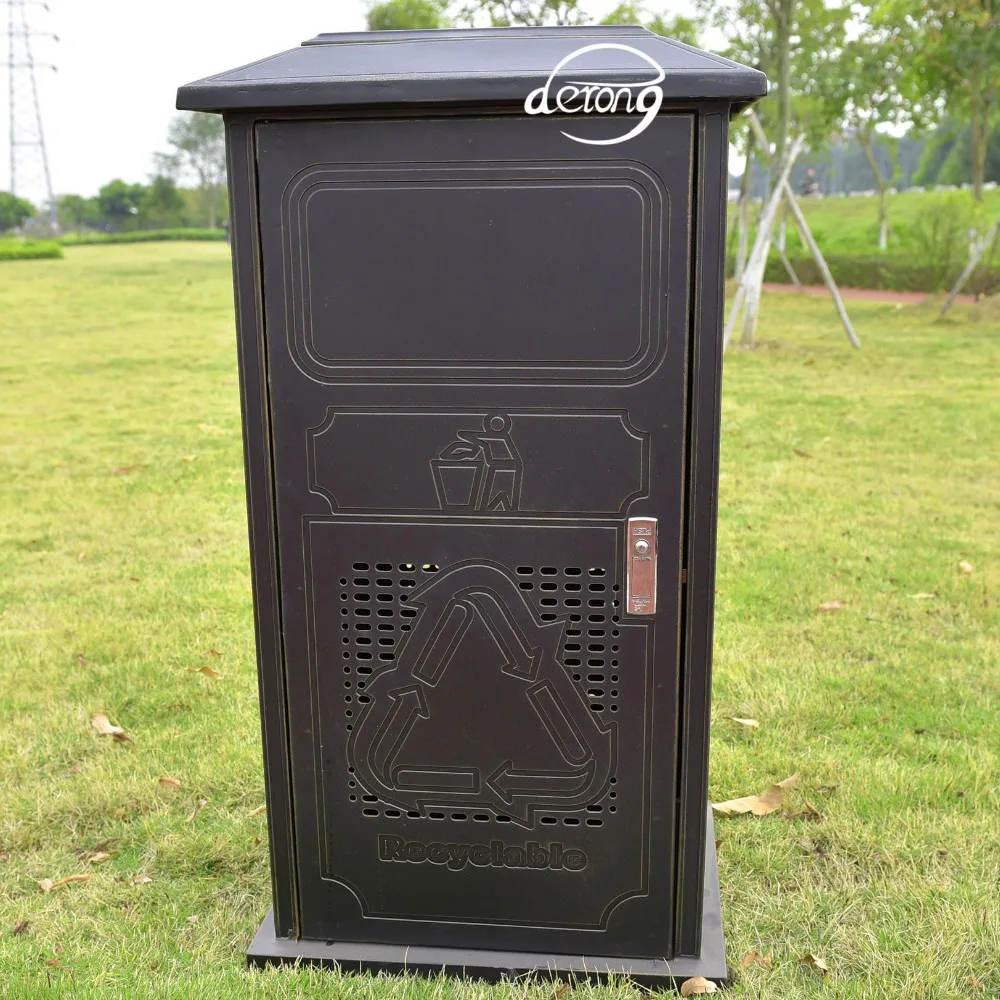 Открытый металлического литого алюминия мусорное ведро/мусора сад хранения/открытый для мусора