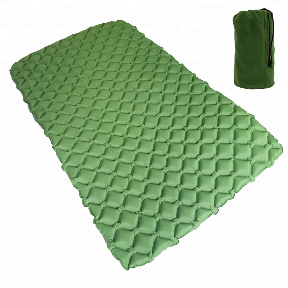 
soft double sleeping pad air mat inflatable camping cooling mattress pad 