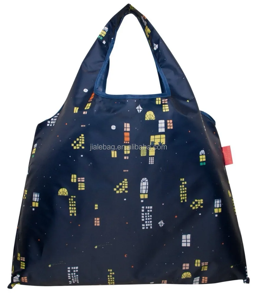 Custom 210T polyester foldable shopping bag