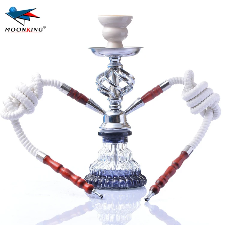 Luxury hookah glass popular Double tube 2 hose narguile hookah shisha tobacco nargile sheesha smoke hookah chicha