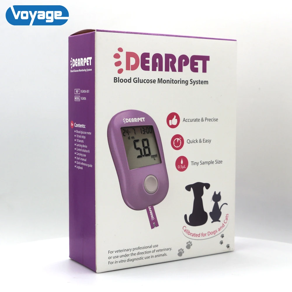 Health caring in vitro test strips blood glucose meter for pet