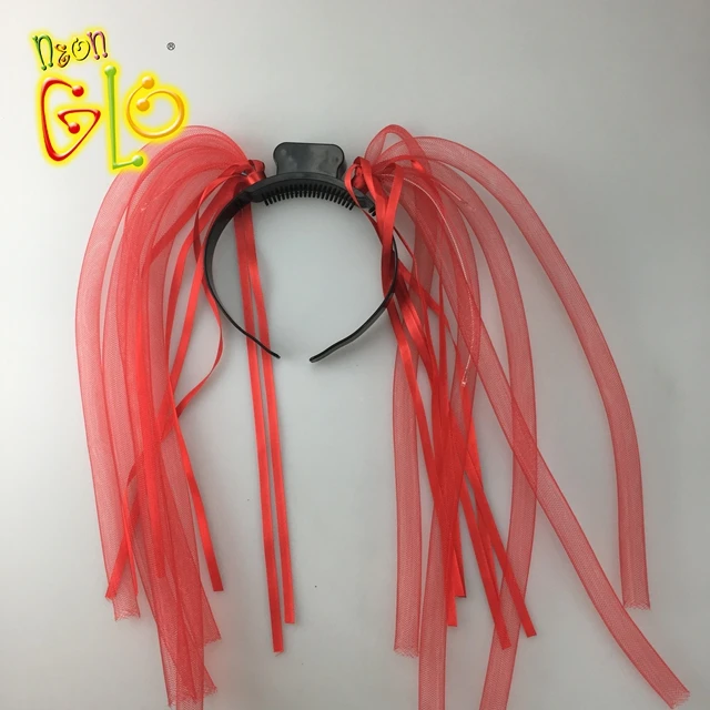 Красная повязка на голову для Хэллоуина, светодиодная лента на голову с упаковкой