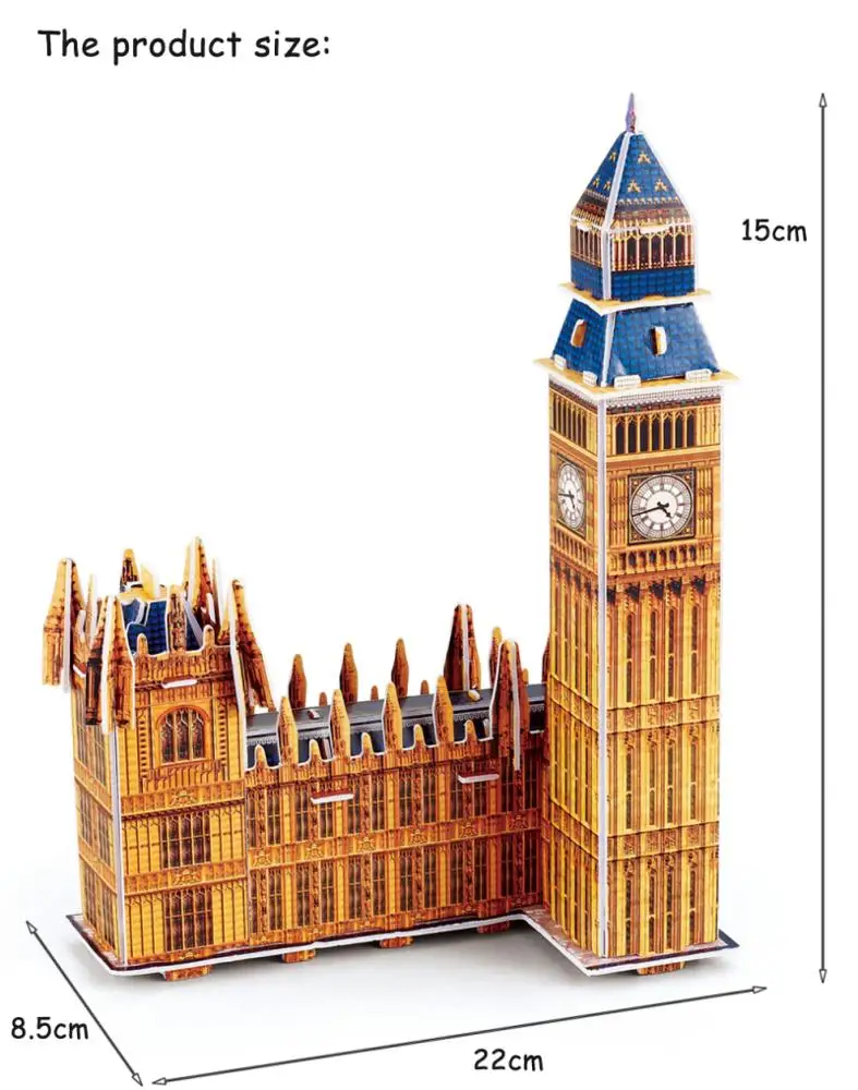 High Quality 3D Jigsaw Puzzles Toys London Big Ben Building Puzzles 3D Space model Puzzle Toys For Children and Adults