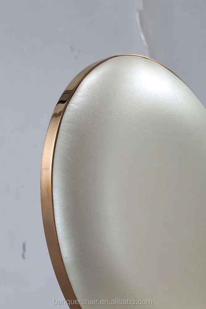 
Royal gold stainless steel legs oval back velvet dining room chair LH-002Y 