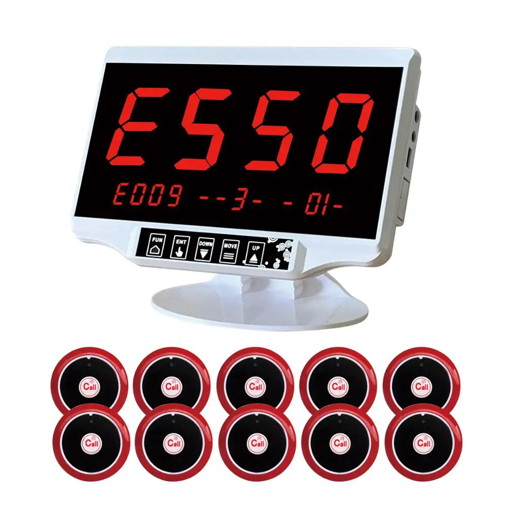 Artom wireless nurse restaurant call button system with 10 pagers and customized logo