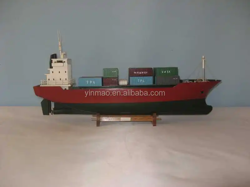 Minature Wooden Container Ship model, 60cm wooden container boat model