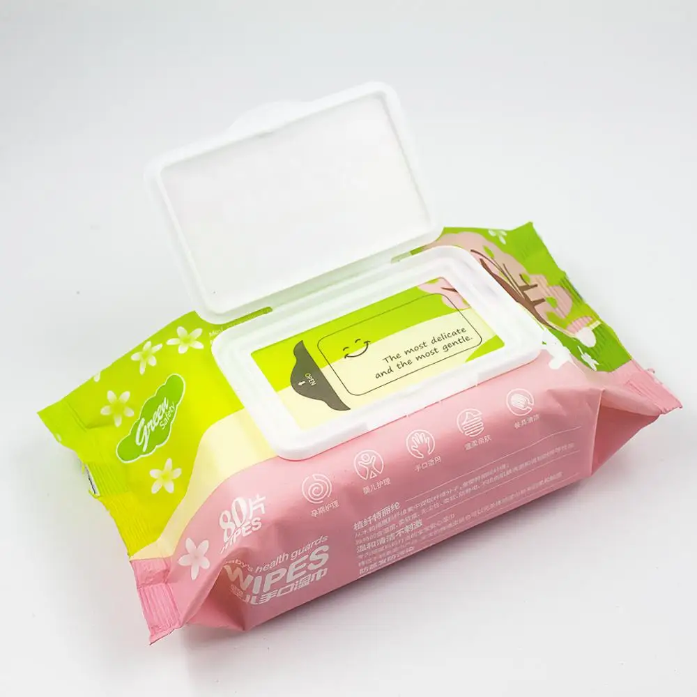 Haijie factory directly sell unscented safe 80pcs disposable cleaning wet baby wipes