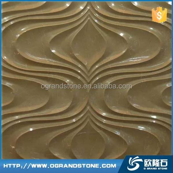 Sunny beige Marble 3d wave stone tile yellow modern 3d wall tile