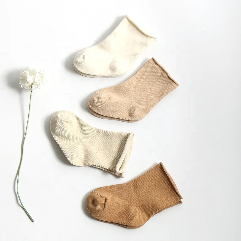 Зимние плотные Дышащие Детские высококачественные органические детские носки цветные хлопковые теплые мягкие простые детские носки