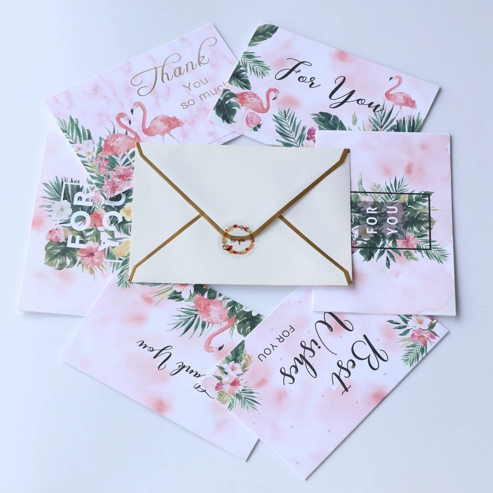 Factory sales folding greeting small Thank You Card with different designs and envelope