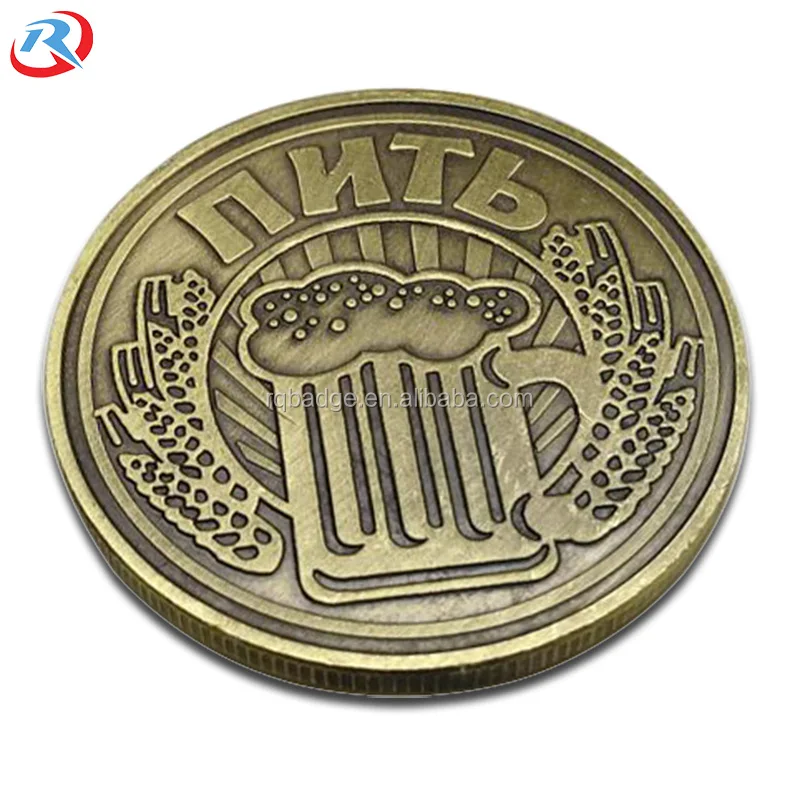 Wholesale Custom Own Logo Zinc Alloy die casting  Logo antique silver plated  Souvenir Commemorative challenge Coin